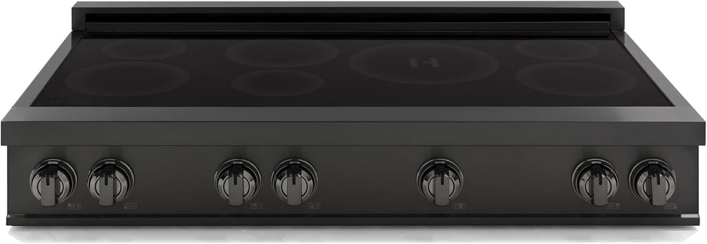 48 Inch Professional Induction Cooktop with 7 Burners, Durable Ceramic Glass, Flexible Zones, Precision Control - Black Stainless Steel