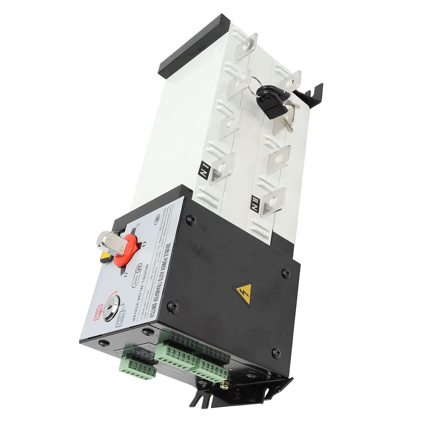 Generator Transfer Switch, AC400V Power Automatic Transfer Switch Isolated Short Circuit PC Power Transfer Switch for Office (200A)
