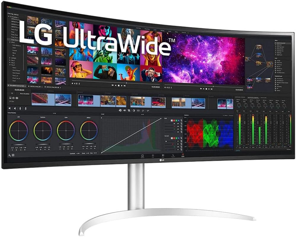 LG 2 x UltraWide 40WP95C-W (5120 x 2160) 39.7' 21:9 Curved FreeSync 5K2K HDR IPS Monitor (40WP95C-W) + Cleaning Kit + 2 x USBC Cable + 2 x HDMI Cable