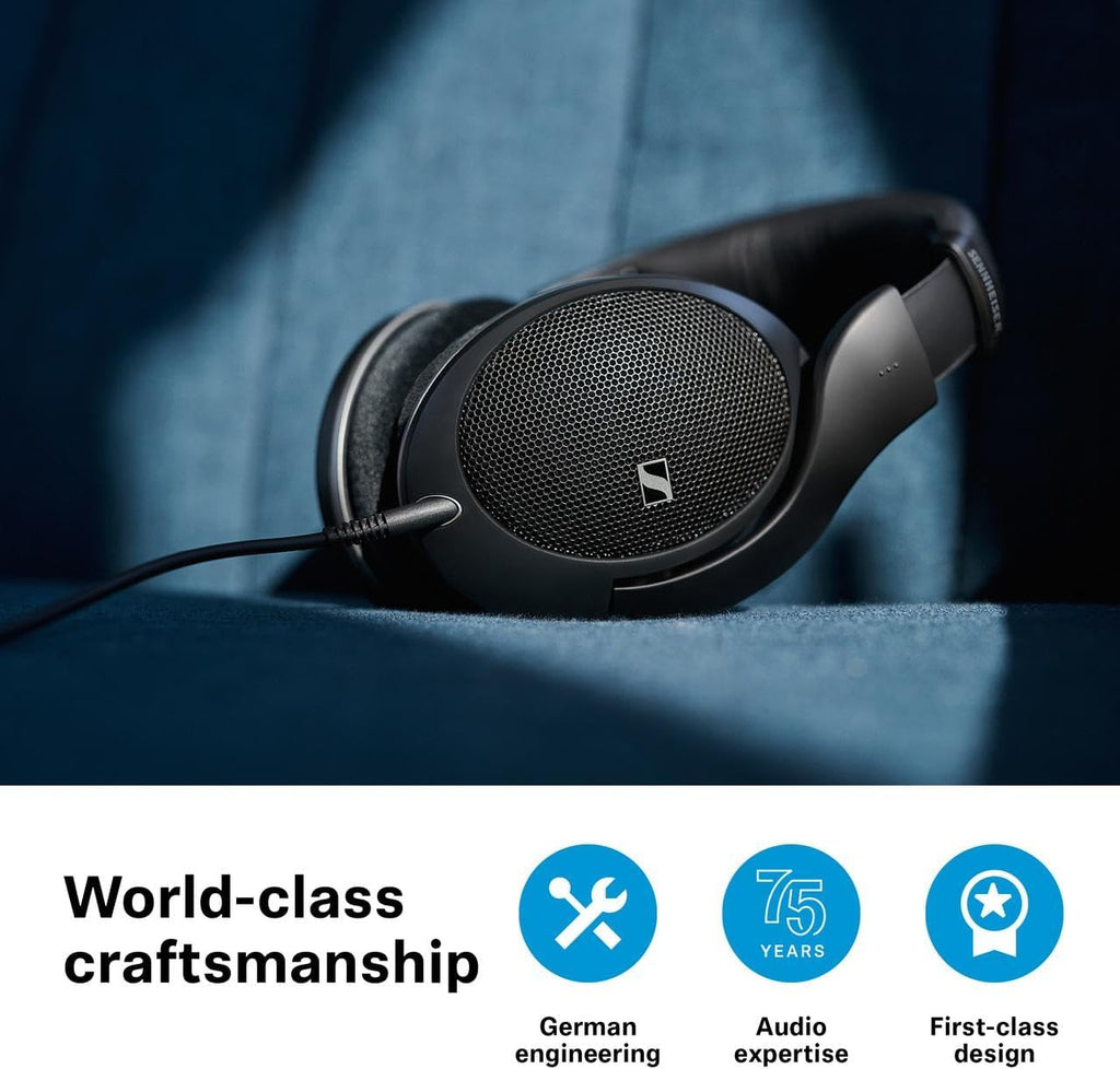 Sennheiser HD 550 Open-Back Audiophile Headphones - Lightweight Design, Best-in-Class Sound with Enhanced Bass and Treble, Gaming & Remote Work Ready, Compatible with 3.5mm and 6.35mm Audio Jacks