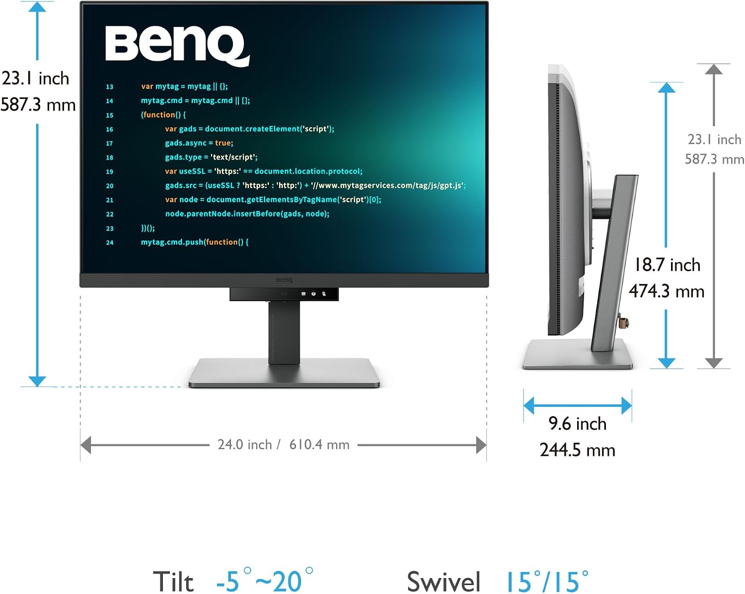 BenQ RD280U 28.2' 4K 3840x2560 3:2 Programming Monitor, Eye-Care, Nano Matte Panel, Coding Modes, MoonHalo Backlight, 90W USB-C, KVM, VESA Mount, Developer Monitor