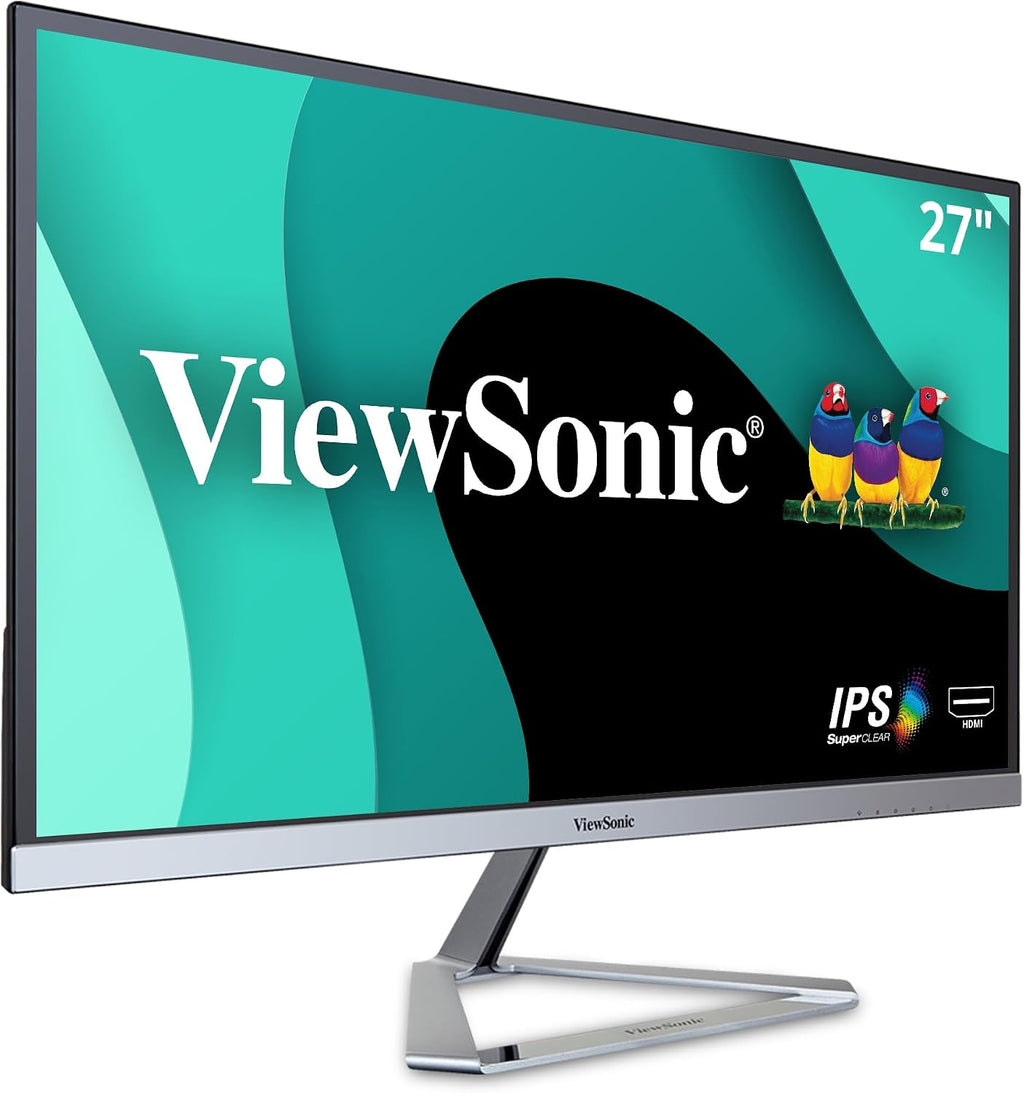 ViewSonic VX2776-SMHD 27 Inch 1080p Monitor, IPS Display with FreeSync and Eye Care Technology for Home and Office Entertainment, Ultra-Thin Bezels, DisplayPort, HDMI, and VGA Inputs