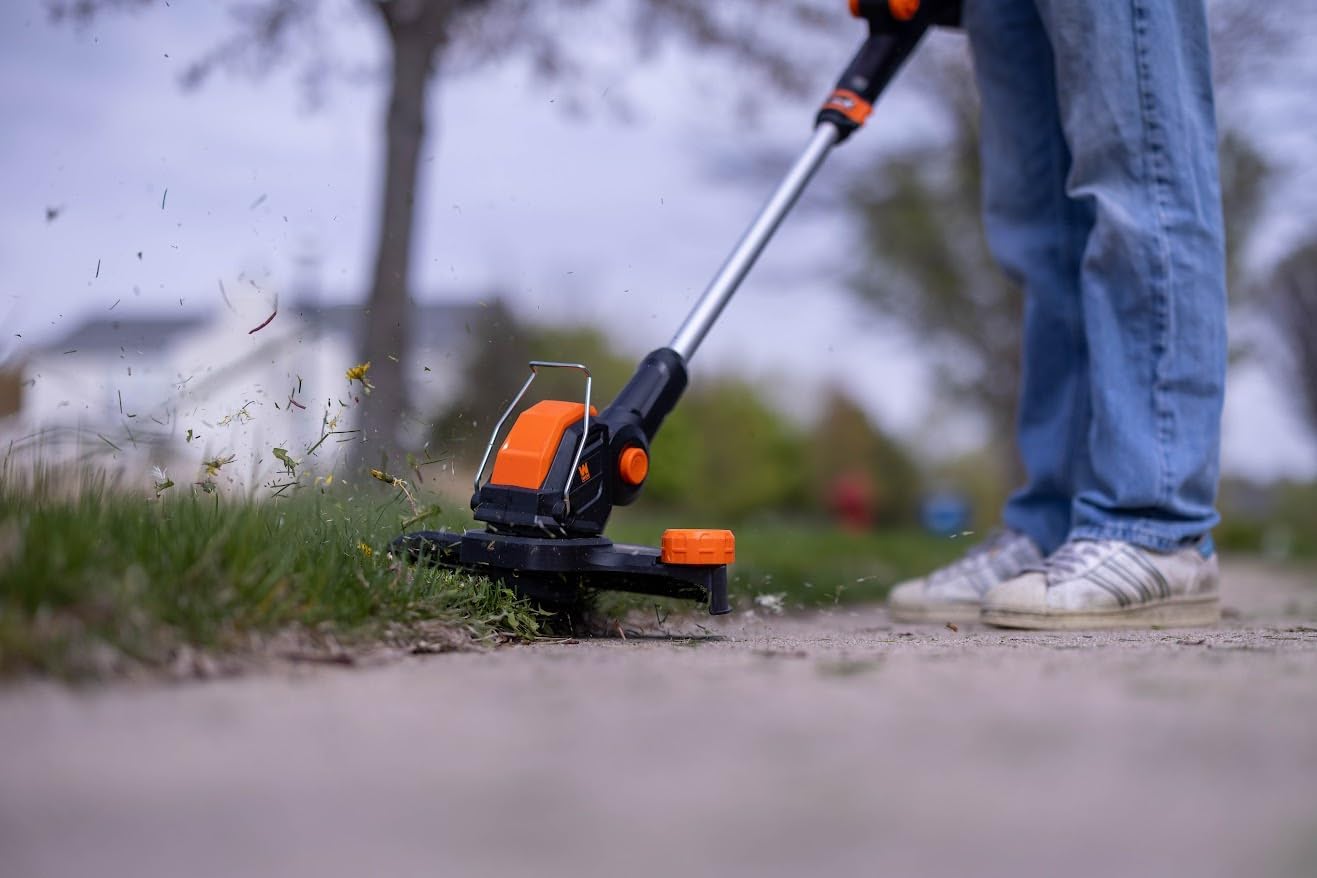 WEN 20V Max Cordless 19-Inch Lawn Mower, String Trimmer, and Leaf Blower Combo Kit with Two 5Ah Batteries and Dual Port Charger (20VK3TBM)
