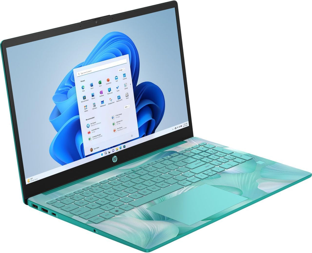 HP 15.6' HD Touchscreen Laptop with Fingerprint Reader, Intel Quad-Core N Processor, 4GB RAM, 128GB SSD Storage, Type-C, HDMI, Backlit Keyboard, SAM, W11, Dale Green (15-fd - Renewed)