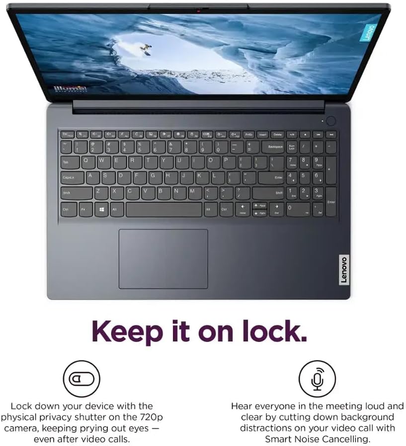Lenovo IdeaPad 1 15.6' FHD Laptop, with Free Lifetime Microsoft Office 2024, AMD Ryzen 3 7320U, 4GB RAM, 256GB SSD, Windows 11 Pro, Abyss Blue, Wi-Fi 6, with Docking Station