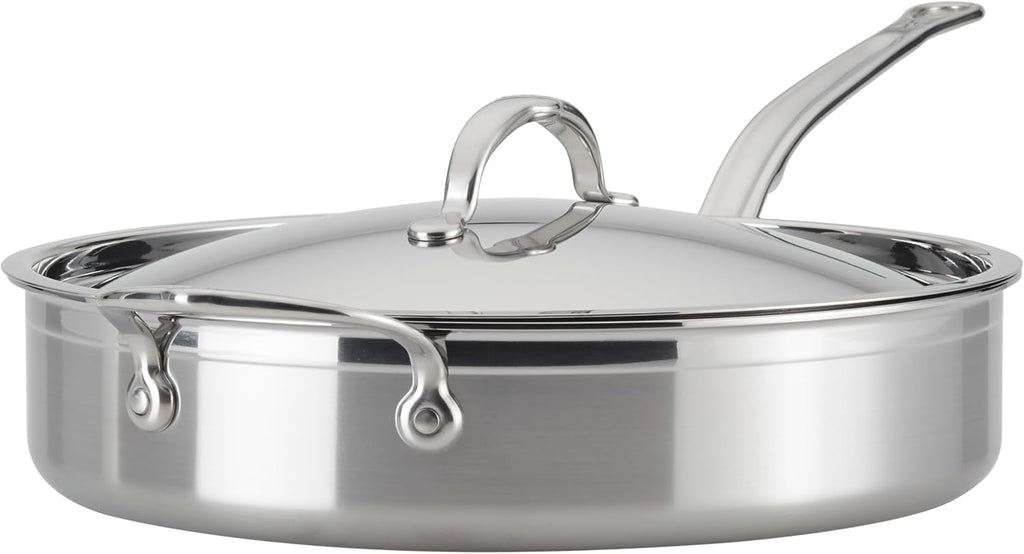 Hestan ProBond Forged - Professional Clad Stainless Steel Sauté Pan, 5 Quart, with Helper Handle, Induction Compatible