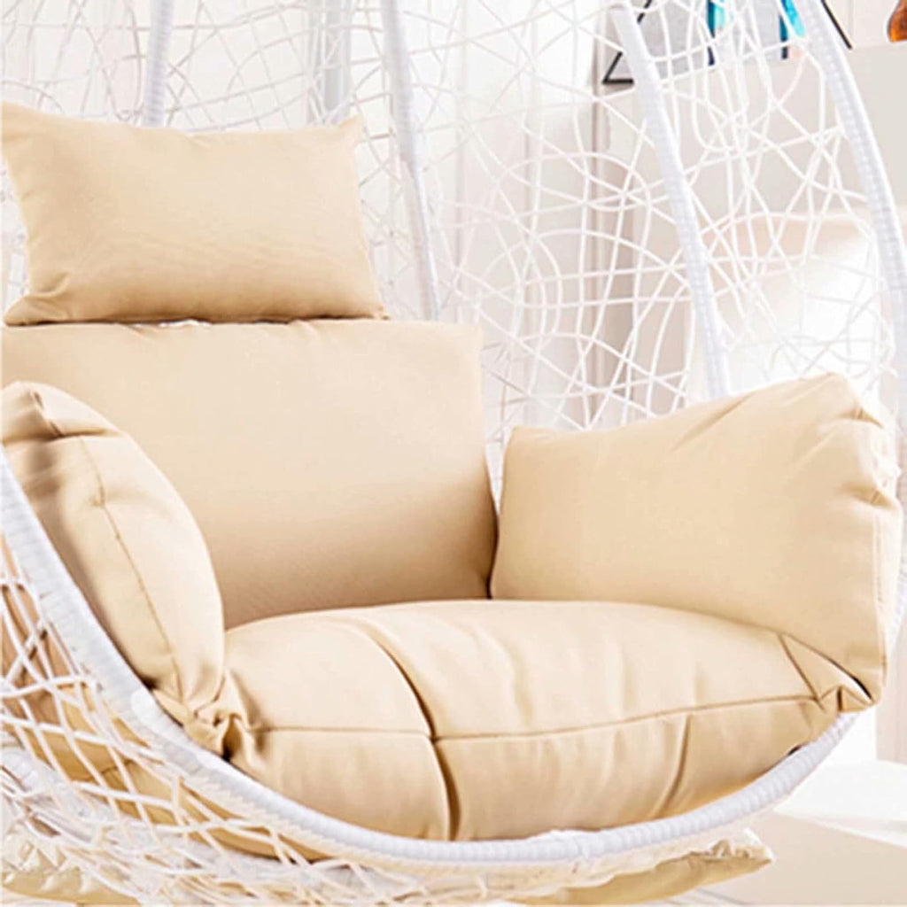Egg Chair Cushion Only, Outdoor Hanging Swing Chair Cushion, Hanging Egg Chair Cushion Thick, Washable Cover Hanging Hammock Chair Cushion for Garden, Chair Pads Replacement Beige