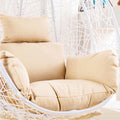 Egg Chair Cushion Only, Outdoor Hanging Swing Chair Cushion, Hanging Egg Chair Cushion Thick, Washable Cover Hanging Hammock Chair Cushion for Garden, Chair Pads Replacement Beige