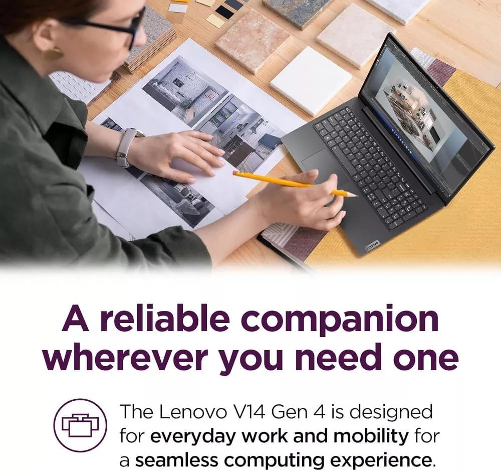 Lenovo V14 G4 14' FHD Laptop, with Free Lifetime Microsoft Office, Intel i7-13620H, 16GB RAM, 256GB SSD, Intel UHD Graphics, Windows 11 Pro, Business Black, Copilot, with USB Hub
