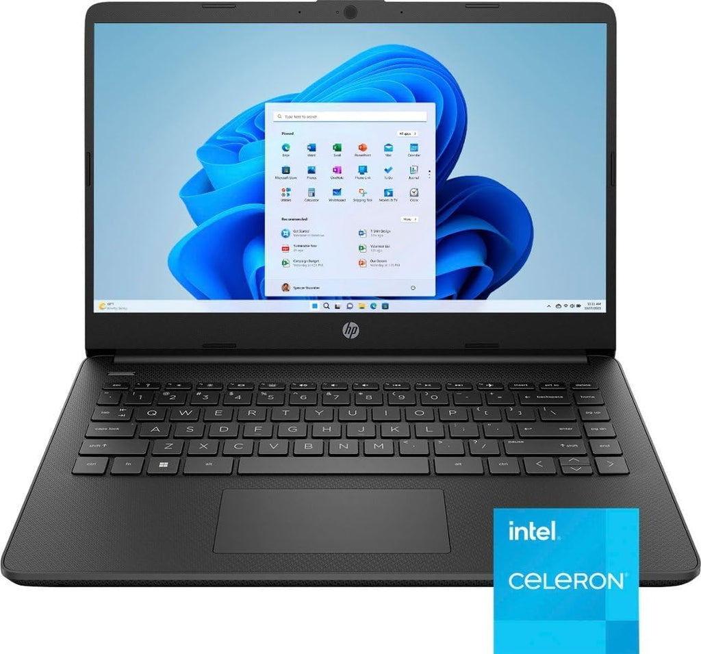 HP Stream 14' HD (1366 x 768) Laptop, Intel Celeron N4120, 4GB Memory, 128GB eMMC, Media Card Slot, WiFi, Bluetooth, Windows 11 Home in S Mode, Jet Black (Renewed)