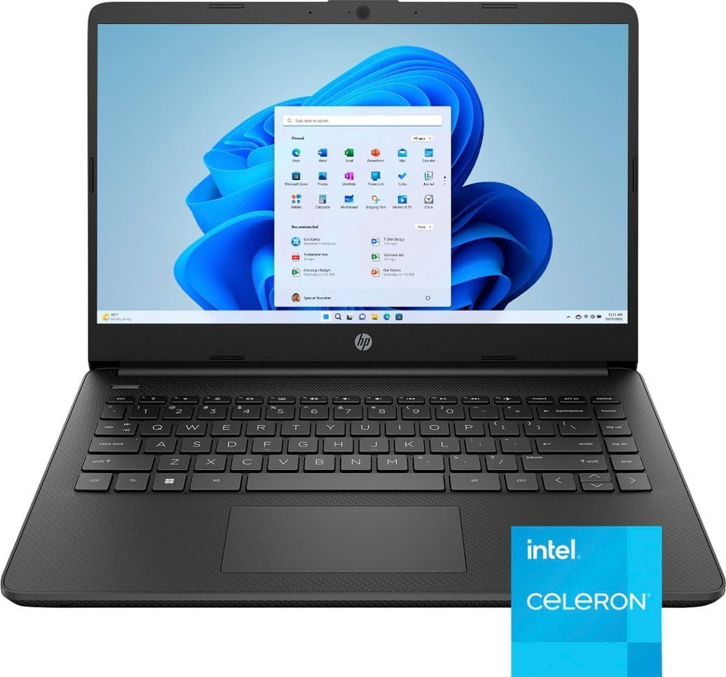 HP Stream 14' HD (1366 x 768) Laptop, Intel Celeron N4120, 4GB Memory, 128GB eMMC, Media Card Slot, WiFi, Bluetooth, Windows 11 Home in S Mode, Jet Black (Renewed)
