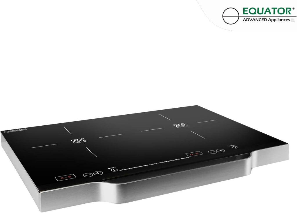 Equator 21' Portable 2-Burner Induction Cooktop LIGHT with ALUMINUM HANDLE 110V