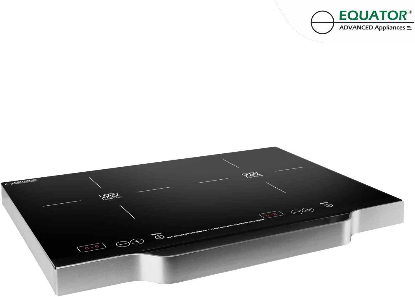 Equator 21' Portable 2-Burner Induction Cooktop LIGHT with ALUMINUM HANDLE 110V
