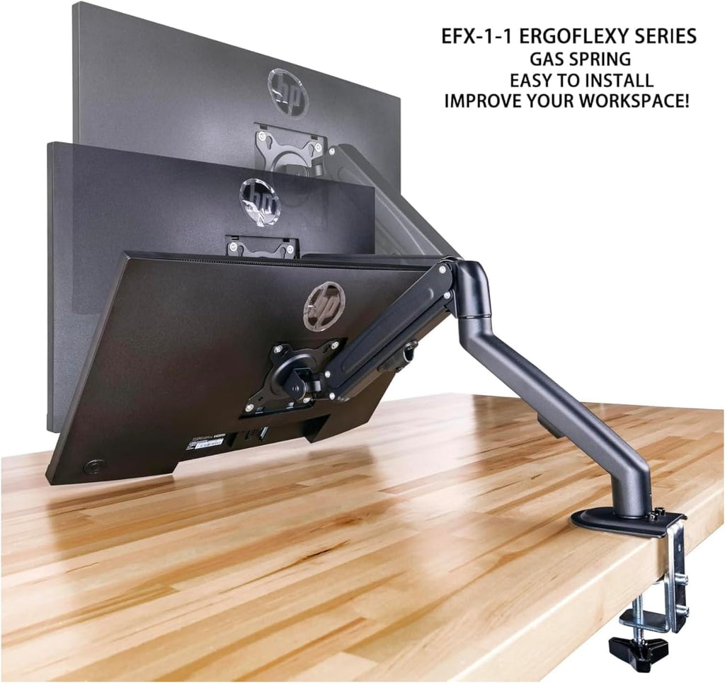 acer 27' FHD IPS Monitor w/ 4ms Response Time, Anti Glare, VESA Mount (100mm), HDMI, VGA & Black Color with Dockztorm Hub & ErgoFlexy Single Monitor Mount