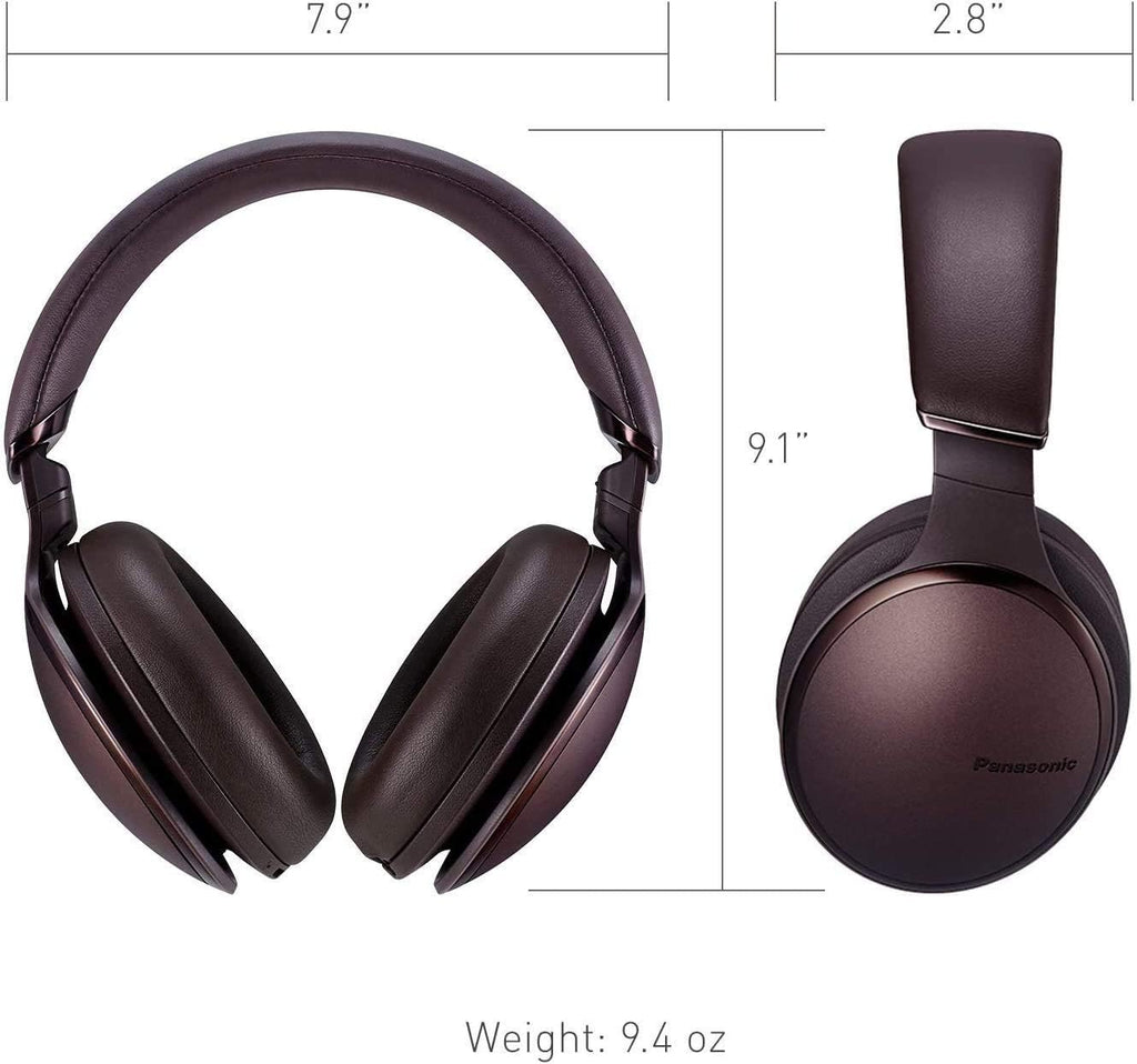 Panasonic Noise Cancelling Over The Ear Headphones with Wireless Bluetooth, Alexa Voice Control & Other Assistants – Brown (RP-HD805N-T), One Size Fits All