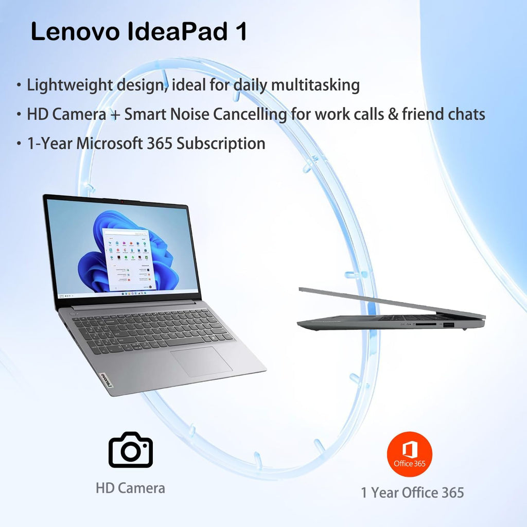 Lenovo IdeaPad Eco-Friendly Slim Laptop, 15.6' FHD Business and Student, Office 365 for The Web, Intel 10-Core i5-1335U(Beat Ryzen 7 7730U), 8GB RAM, 128GB SSD, Wi-Fi 6, Privacy Camera, Win11 Home