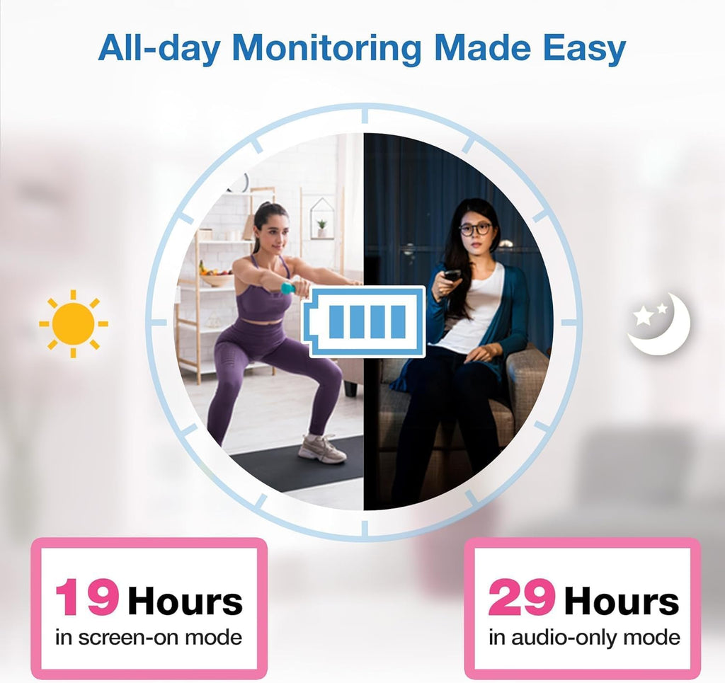 VTech VM923-2 Baby Monitor, 2.8'Screen, 1000ft Range, Pan-Tilt-Zoom, Night Vision, 2-Way Audio, Temperature Sensor, Lullabies, Secured Transmission No WiFi