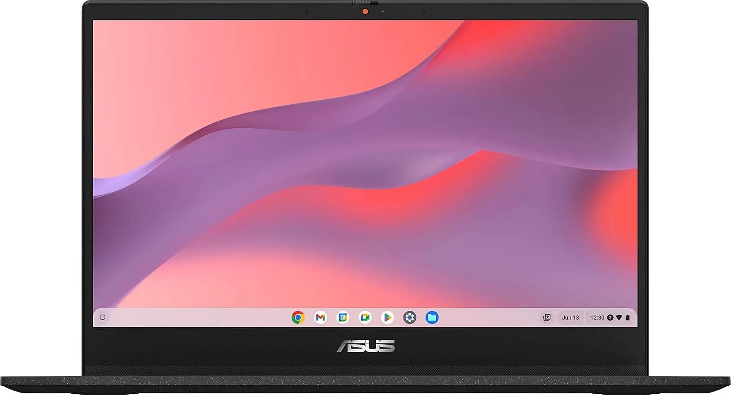 ASUS Chromebook CM1402 Laptop, 14' FHD (1920 x 1080) LED Display, MediaTek Kompanio 520, 8-Core, 4GB RAM, 64GB eMMC, Chrome OS, Gravity Gray, TWE 64GB Micro SD Card