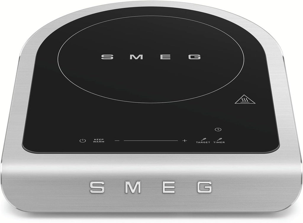 SMEG 1800W Portable Induction Cooker – Collezione Collection | Single-Burner Induction Hob with Probe, 9 Power Levels + Boost, Touch Controls — Travel/RV/Compact Kitchen-Black