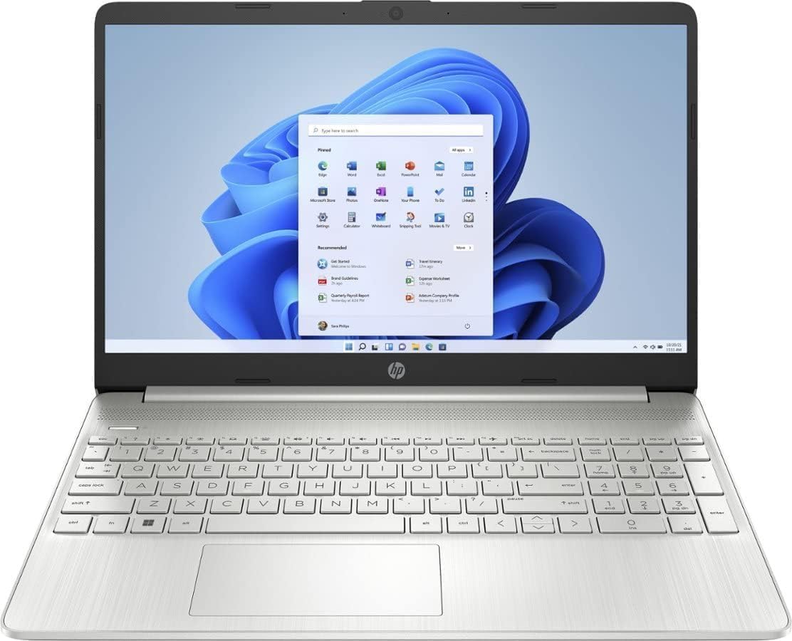 HP 15 Laptop w/Bluetooth Mouse (15.6' FHD, Intel Core i3, 16GB RAM, 512GB SSD) for Business & Students, Narrow-Bezel, Fingerprint, 10-Hr Long Battery Life, Webcam, Numpad, HDMI, Win 11 Home in S Mode
