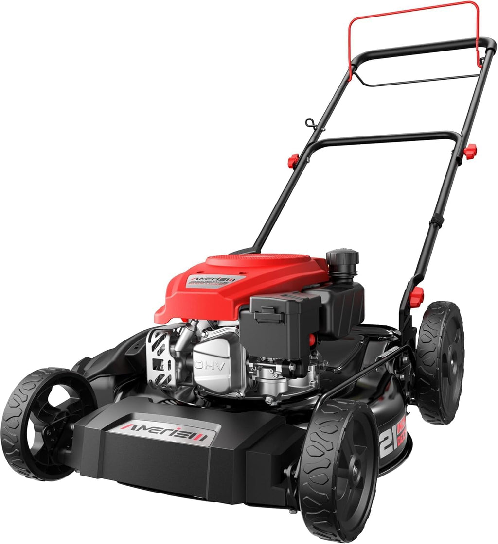 AMERISUN Gas Lawn Mower, 21' with 144cc 4-Cycle OHV Engine 2-in-1 Walk-Behind Gas Push Lawn Mower (AV8621C1)
