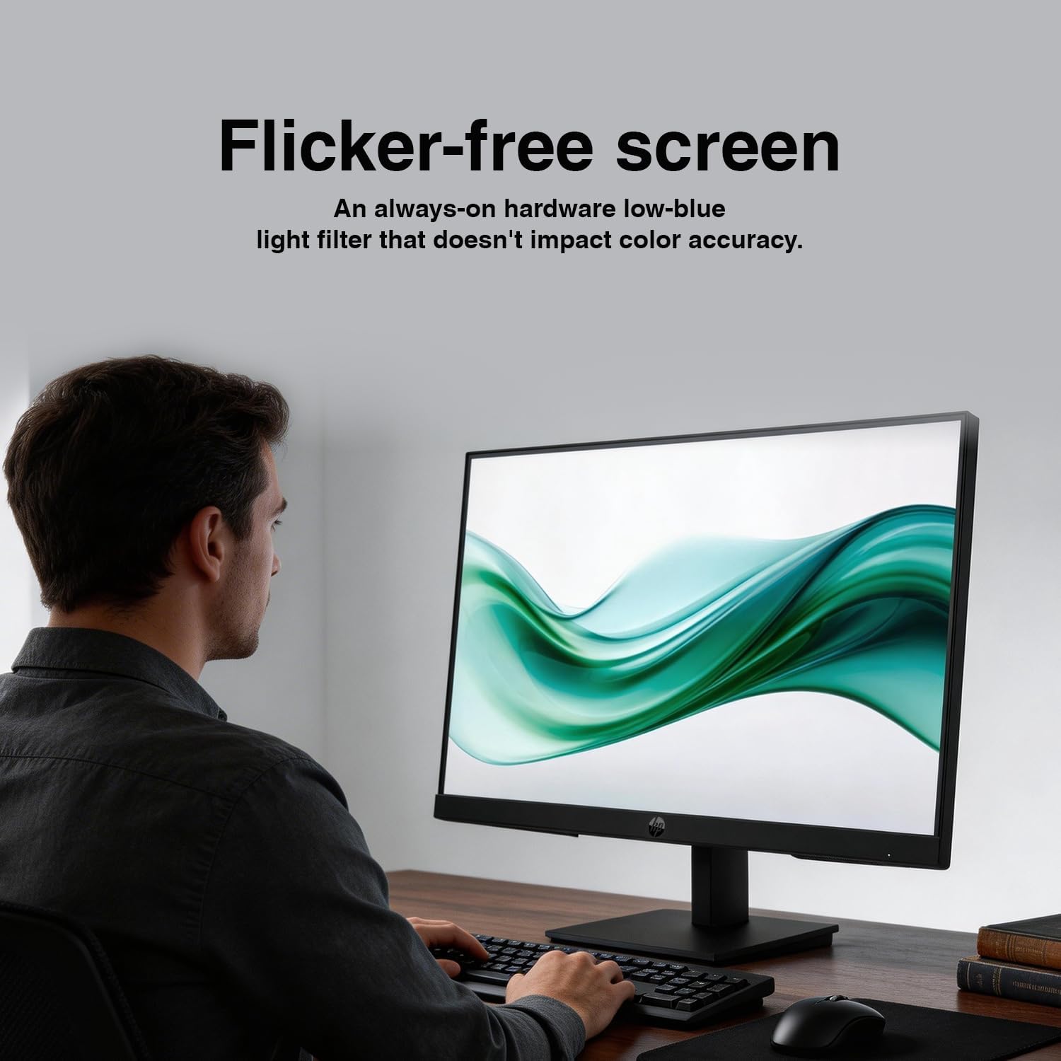 HP 24' FHD VA Monitor with 5 ms Response Time, Anti-Glare, Flicker Free, VESA Mount (100x100mm), HDMI, VGA & Dockztorm USB Port Expander, Black Color (2025 Latest Model)