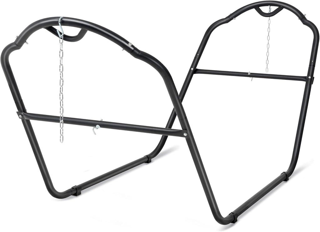 SUNCREAT Universal Steel Hammock Stand Only, Heavy Duty Hammock Stand, Fits 2 Person Hammock 9 to 14 Feet Long, 475-Pound Capacity, Patent Pending, Black