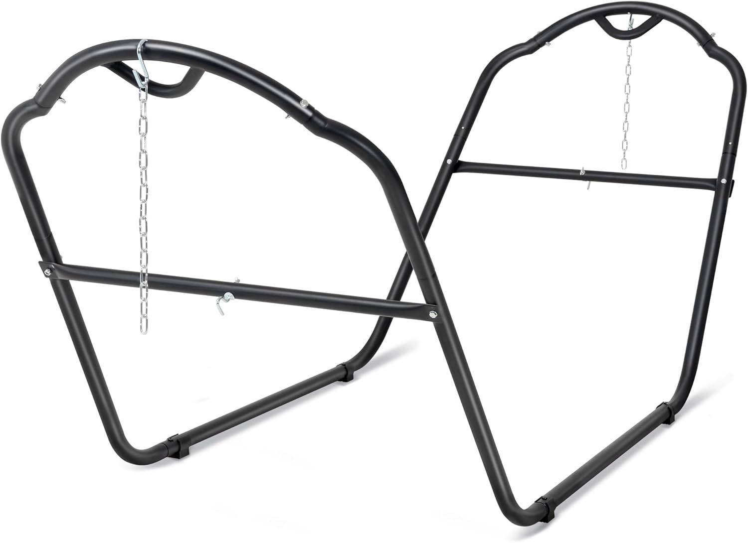 SUNCREAT Universal Steel Hammock Stand Only, Heavy Duty Hammock Stand, Fits 2 Person Hammock 9 to 14 Feet Long, 475-Pound Capacity, Patent Pending, Black