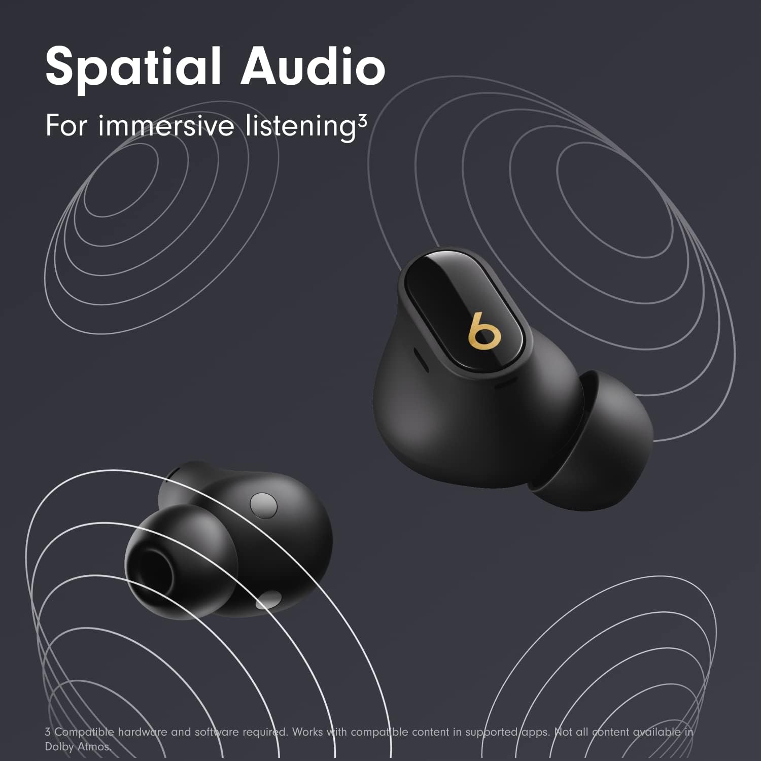 Beats Studio Buds + True Wireless Noise Cancelling Earbuds - Black/Gold (Renewed Premium)