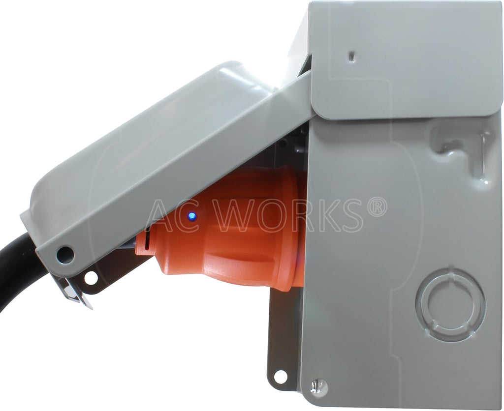 AC WORKS [TE1450] 50A Generator Transfer Switch Power Cord with Power Indicator (Length in 20FT)