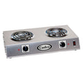 Cadco CSR-1T 14-Inch Portable Electric Commercial Countertop Hot Plate with 1 Burner and Infinite Controls, Stainless Steel, 120v, For Commercial Use, 8 lbs