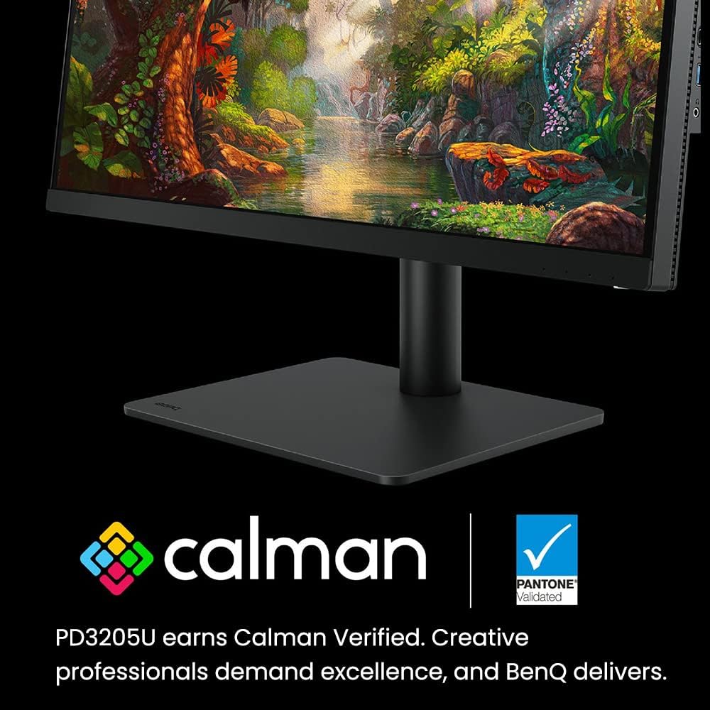 BenQ PD3205U Mac-Ready Monitor 32' 4K UHD 99% Rec.709 & sRGB, IPS, DeltaE ≤3, ICC Sync, Calibration Report, AQCOLOR, Uniformity HotKey Puck Ergonomic DisplayPort, USB-C (90W), USB Hub