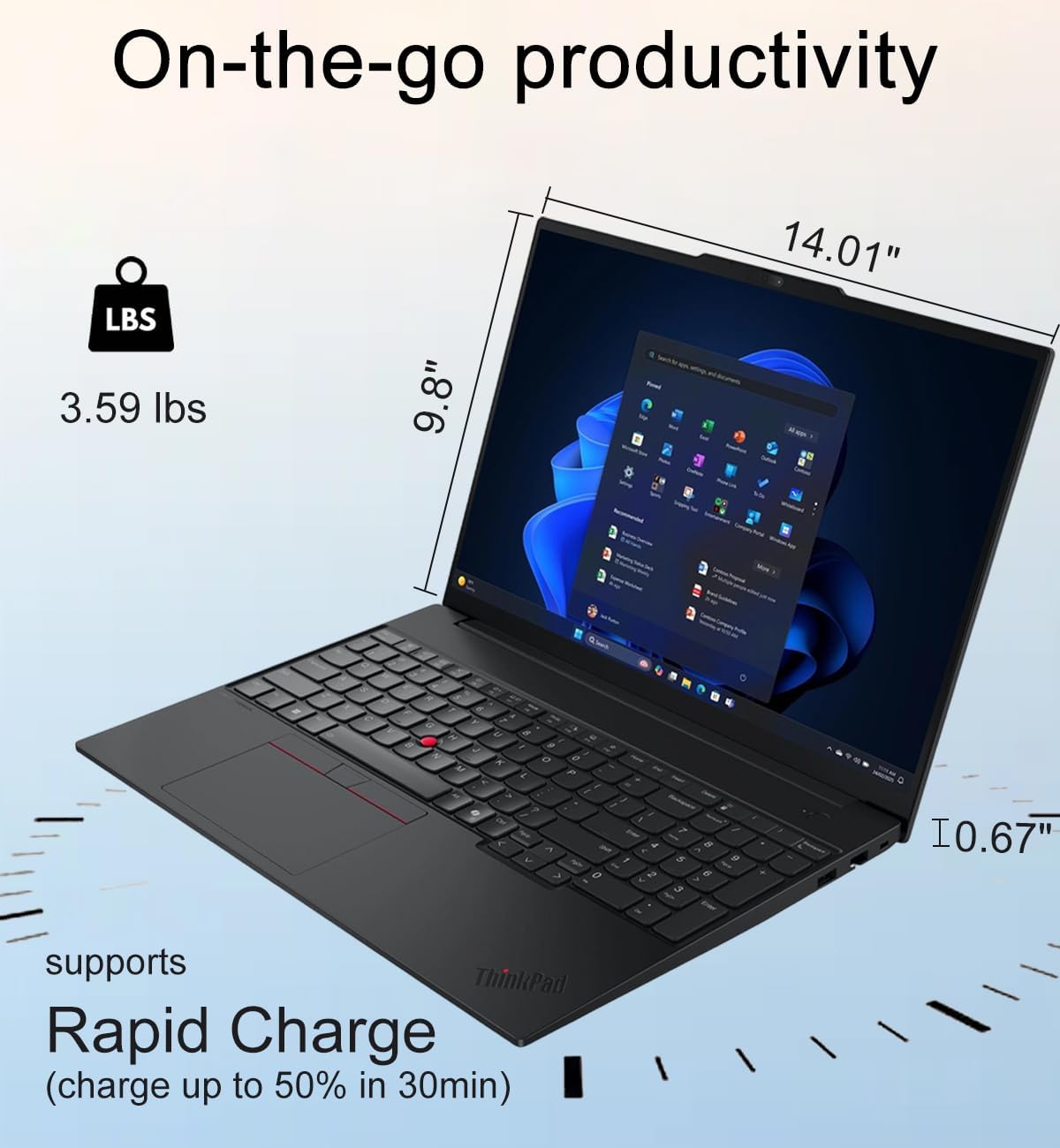 Lenovo ThinkPad E16 Gen 3 Business AI PC Laptop (16' FHD+ Anti-Glare, Intel 16-Core Ultra 7 255H (> i9-13900H), 32GB DDR5 RAM, 1TB SSD) Backlit, Thunderbolt 4, 5MP Webcam, Fingerprint, Win 11 Pro
