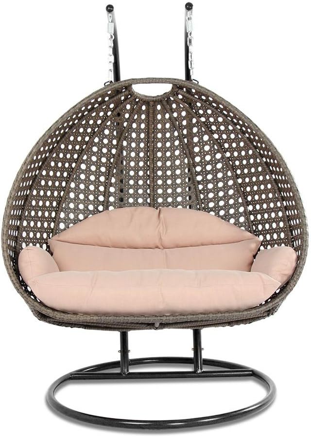 Fully Stuffed Cushion for Luxury 2 Person Hanging Swing Chair, Cushion Replacement Swing Chair Cushion Latte Color.