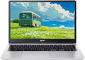 acer Chromebook 315, 15.6' FHD Display Laptop, Intel Celeron N4500, 4GB RAM, 64GB eMMC, Webcam, Chrome OS, Pure Silver, Protective Sleeve Included, TWE 64GB SD Card
