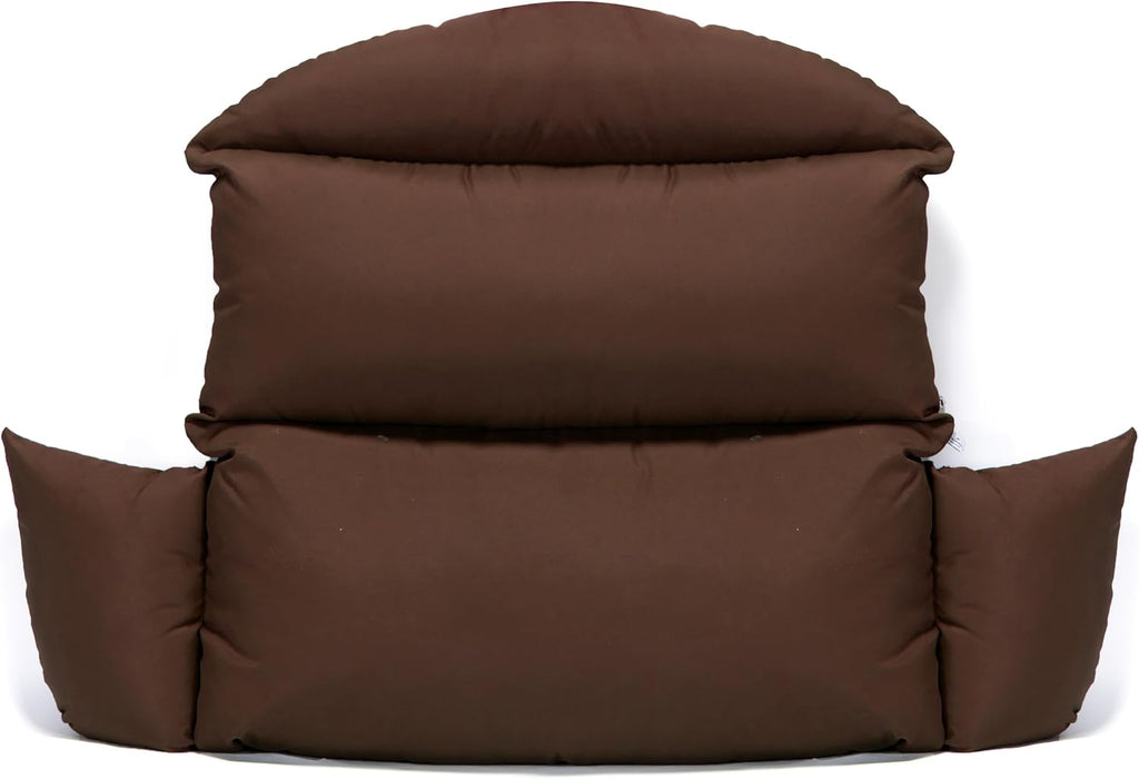 LeisureMod 2 Person Hanging Egg Swing Chair Cushion - Brown, Soft & Weather-Resistant, Machine Washable, Outdoor/Indoor Use