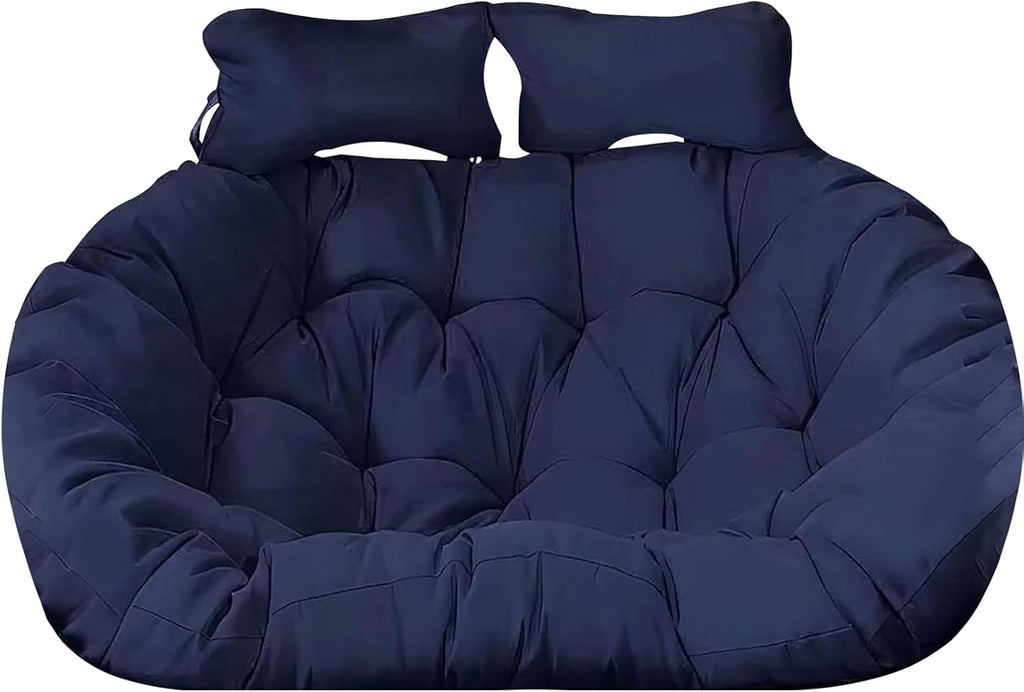 Double Egg Chair Cushion, 2 Seater Egg Chair Swing Cushion Outdoor, Washable and Waterproof Hanging Egg Chair Cushions Replacement, Large Single Chair Pads Nest Shaped Seat Cushions(A)