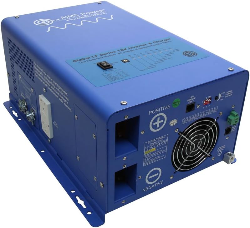 AIMS Power 3000 Watt 12 VDC Pure Sine Inverter Charger 120 VAC Output 100A Charger 30A Transfer Switch ETL Cert to UL458 Standards PICOGLF30W12V120V