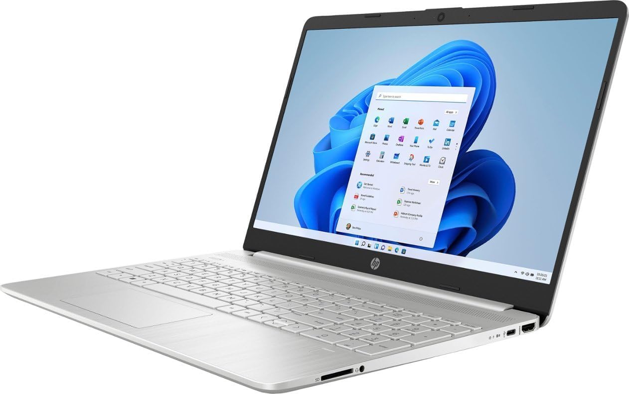 HP 2024 15 Laptop 15.6' HD+ Touchscreen, Intel Core i3-1215U, with Microsoft Office 365, 8GB RAM, 256GB PCIe SSD,Win 11 Home Long Battery Life, Natural Silver