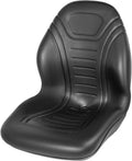 VEVOR Universal Lawn Tractor Seat Replacement, Compact High Back Mower Seat, Black Vinyl Forklift Seat, Central Drain Hole Skid Steer Seat with Mounting Bolt Patterns of 8' x 11.5' & 11.25' x 11.5'