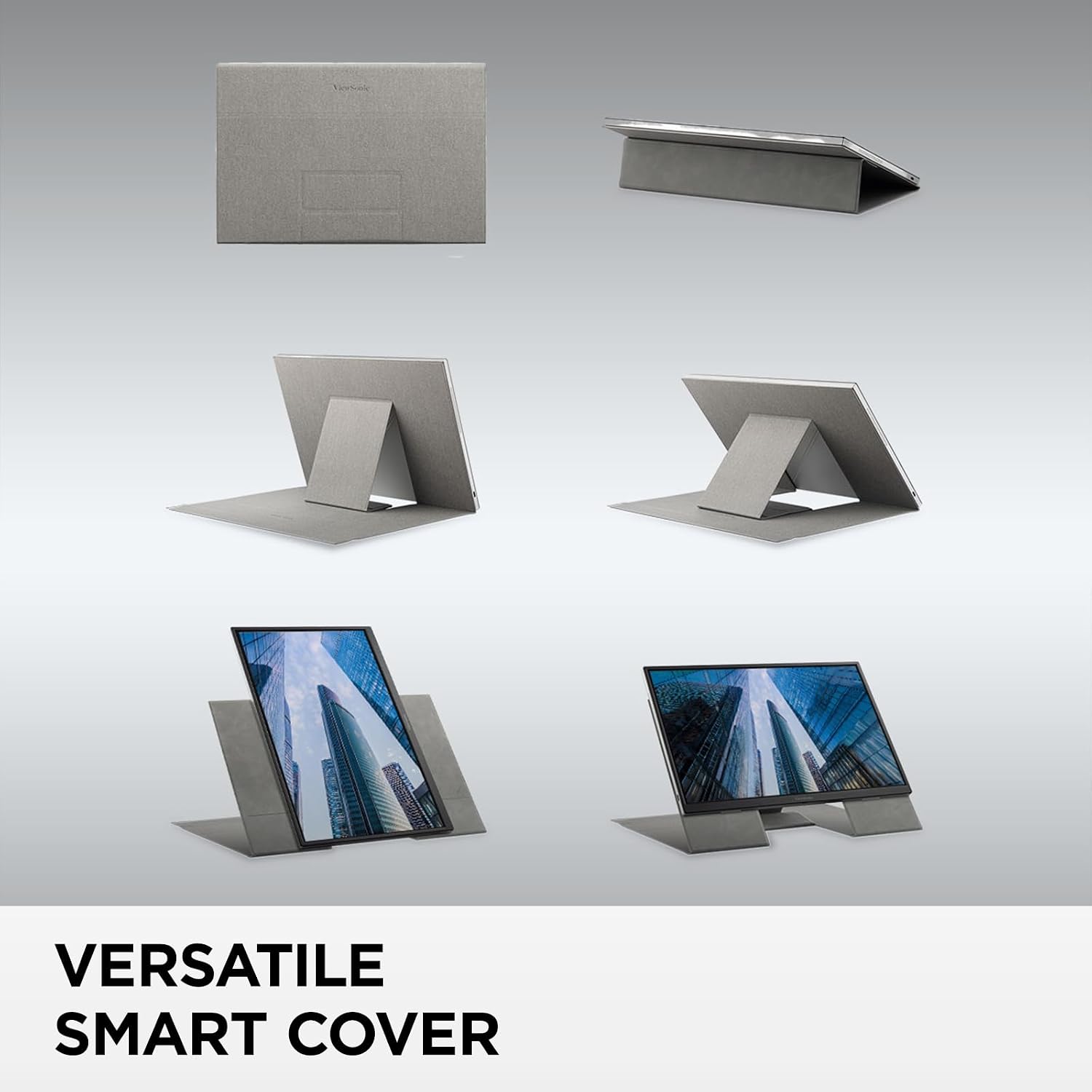 ViewSonic VG1656-2K 16 Inch 1600p Portable Monitor, WQXGA IPS for Improved Workflows and Second Screen Productivity, Built-in Stand, 65W USB-C, mini HDMI, and Smart Cover Inputs