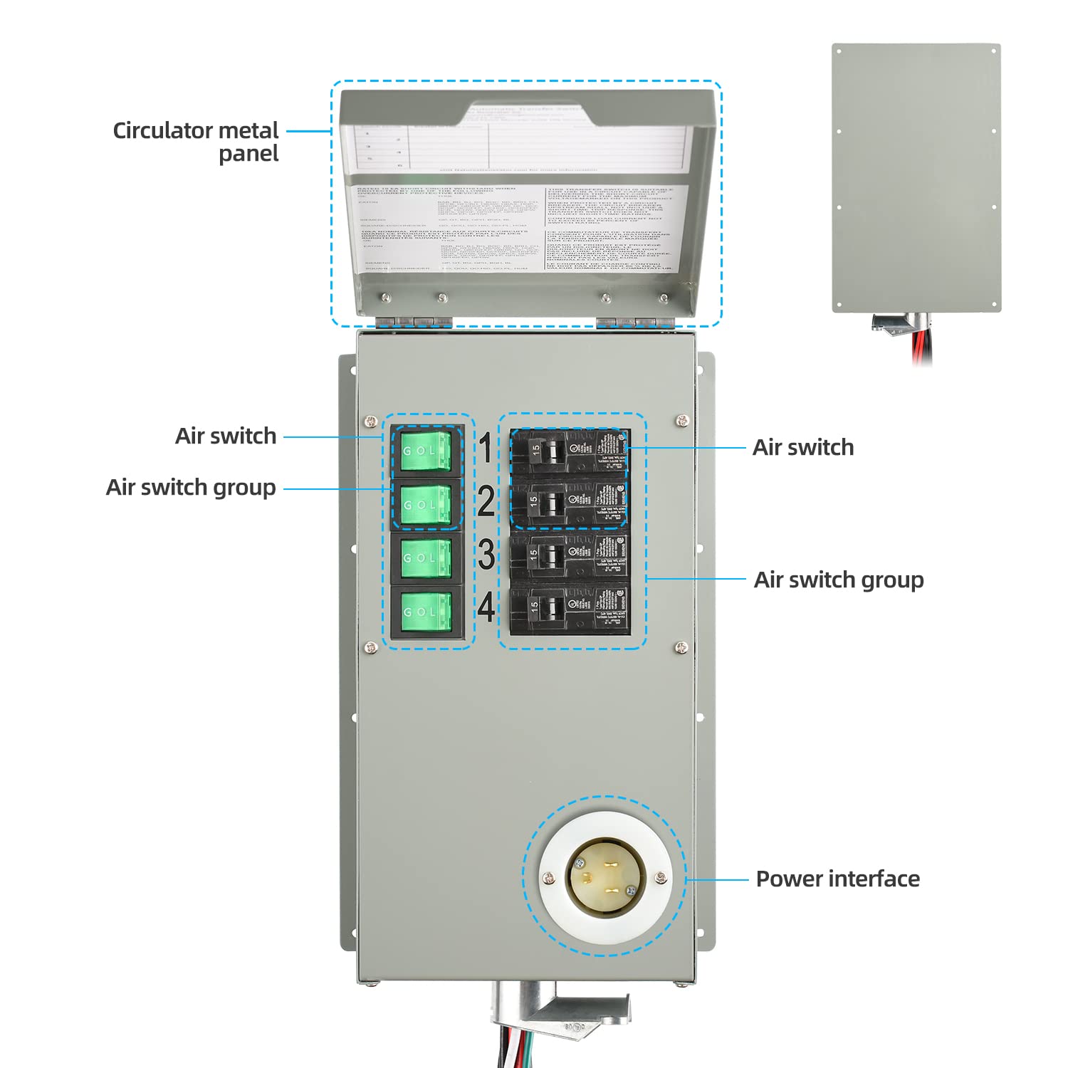 Nature's Generator Manual Transfer Switch Kit 15A 4 Circuits Indoor UL Approved
