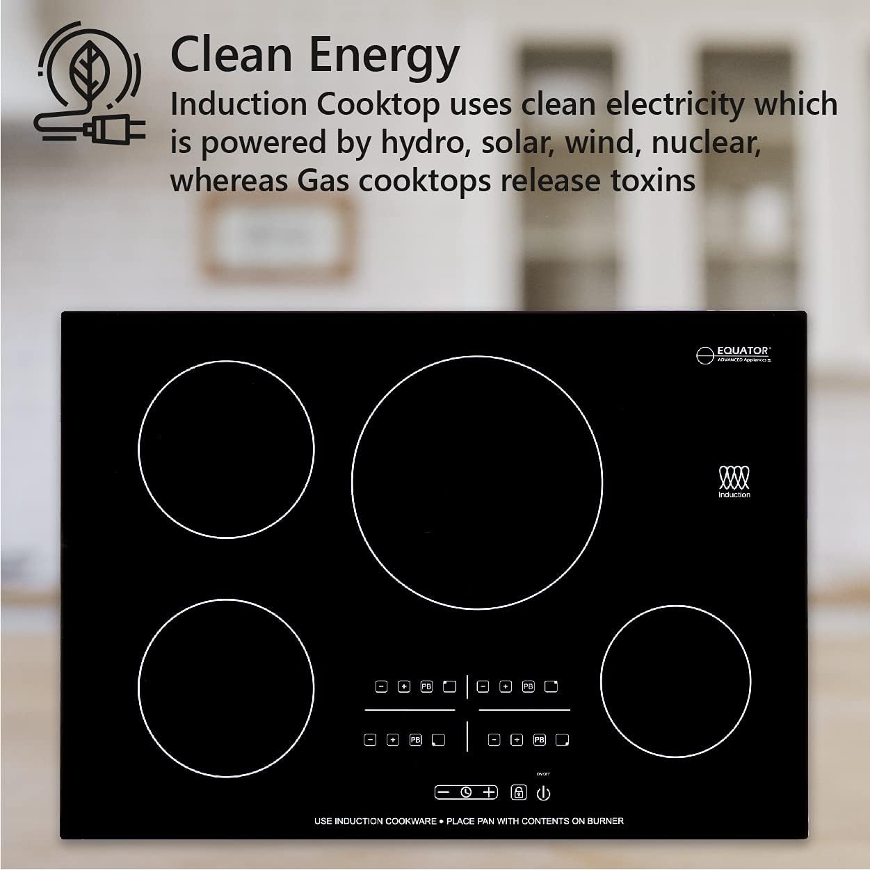Equator 220V - 30' Built-in Induction Cooktop 4 Burner (Renewed)