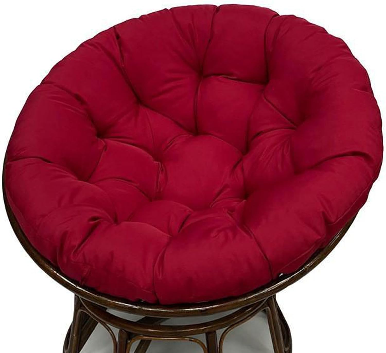 Hanging Basket Cushion，Papasan Cushion Cover, Tufted Outdoor Durable Waterproof Hanging Chair Cushions,Round Leisure Papasan Seat(Size:160 * 160cm(63x63inch),Color:Purplish red)