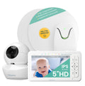 Babysense True Sleep HD FSA Baby Monitor with Camera and Audio + Baby Sleep Breathing Movement Monitor, No WiFi, 2 Non-Contact Under Mattress Sensors, Non-Wearable Monitor, Full Crib Coverage
