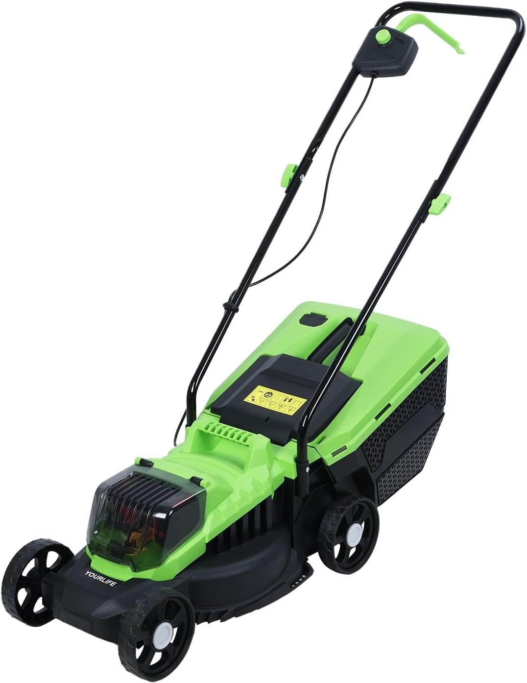 Lawn Mower, Walk-Behind Lawn Mowers, Self-Propelled Cordless with Brushless Motor, 30L Grass Tank for Cutting shrubs, Weeds, Brush US Plug