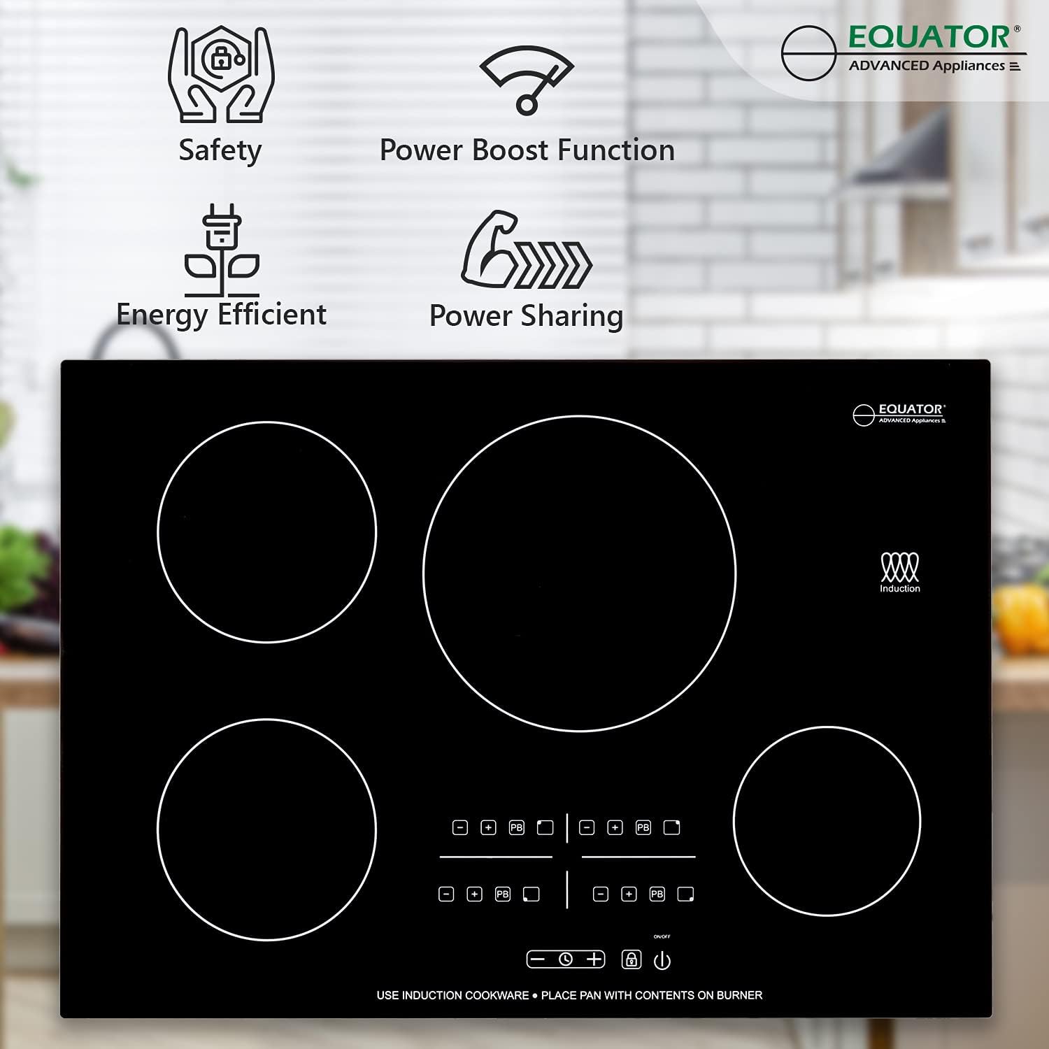 Equator 220V - 30' Built-in Induction Cooktop 4 Burner (Renewed)