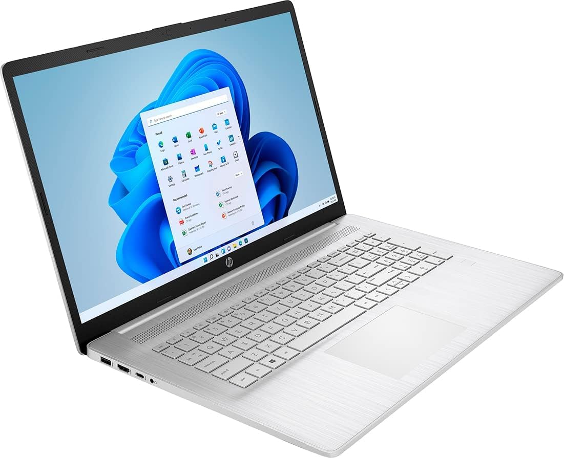 HP Newest Notebook Laptop, 17.3'' Full HD Display, AMD Ryzen 5 5500U Hexa-Core Processor, 32GB RAM, 1TB PCIe SSD+1TB HDD, Fingerprint Reader, Wi-Fi, Webcam, HDMI, Windows 11 Home, Natural Silver