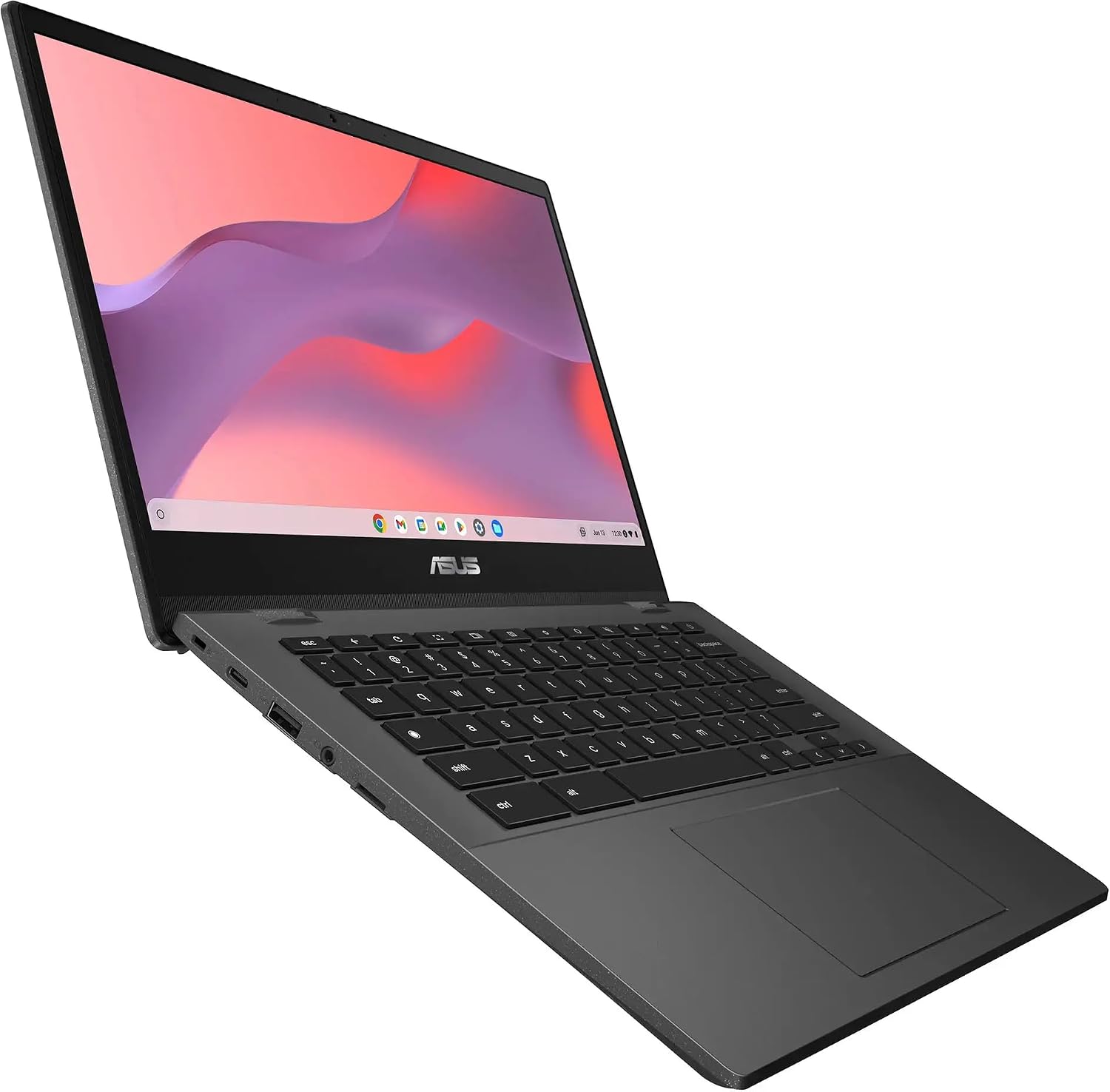 ASUS Chromebook CM1402 Laptop, 14' FHD (1920 x 1080) LED Display, MediaTek Kompanio 520, 8-Core, 4GB RAM, 64GB eMMC, Chrome OS, Gravity Gray, TWE 64GB Micro SD Card