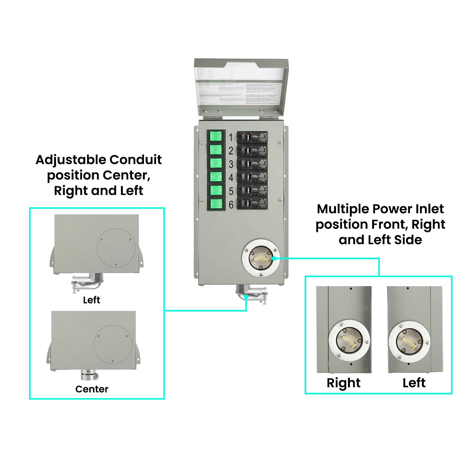 Nature's Generator Transfer Switch 6 Circuits 120V 30A Non-Automatic UL Power Transfer Kit(Indoor)